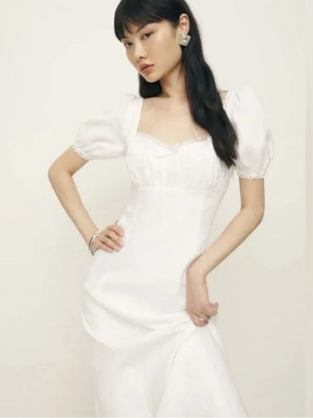 White Linen Slip Dress 
37